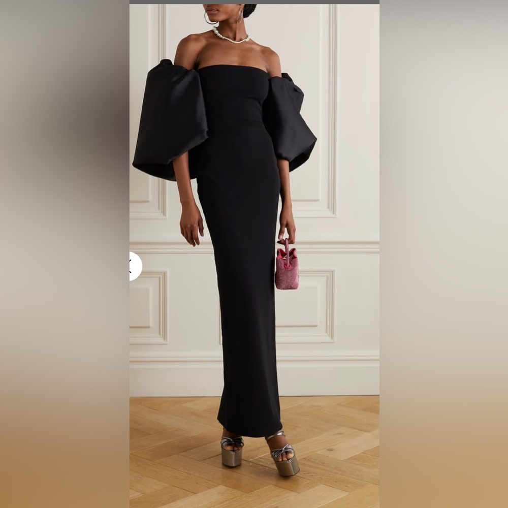 SOLACE LONDON
Pia off-the-shoulder stretch-crepe and faille maxi dress